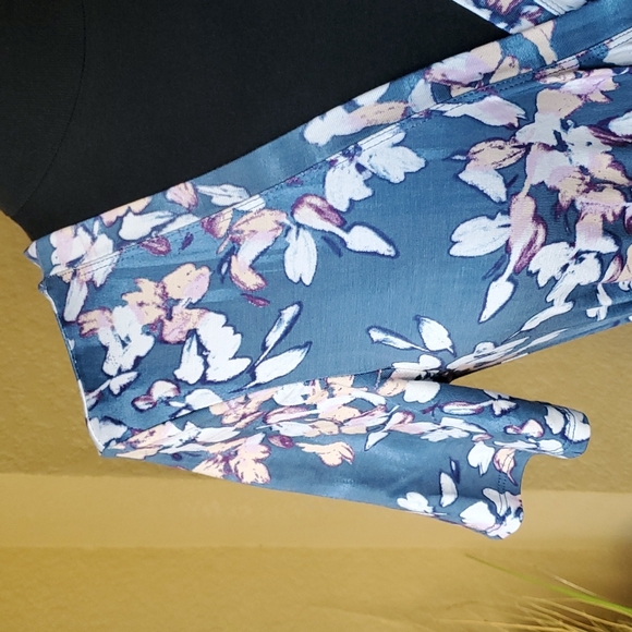 🆕️ Matty M Blue Slate Floral Faux Wrap Pullover Dress SIZE: S - Picture 3 of 14